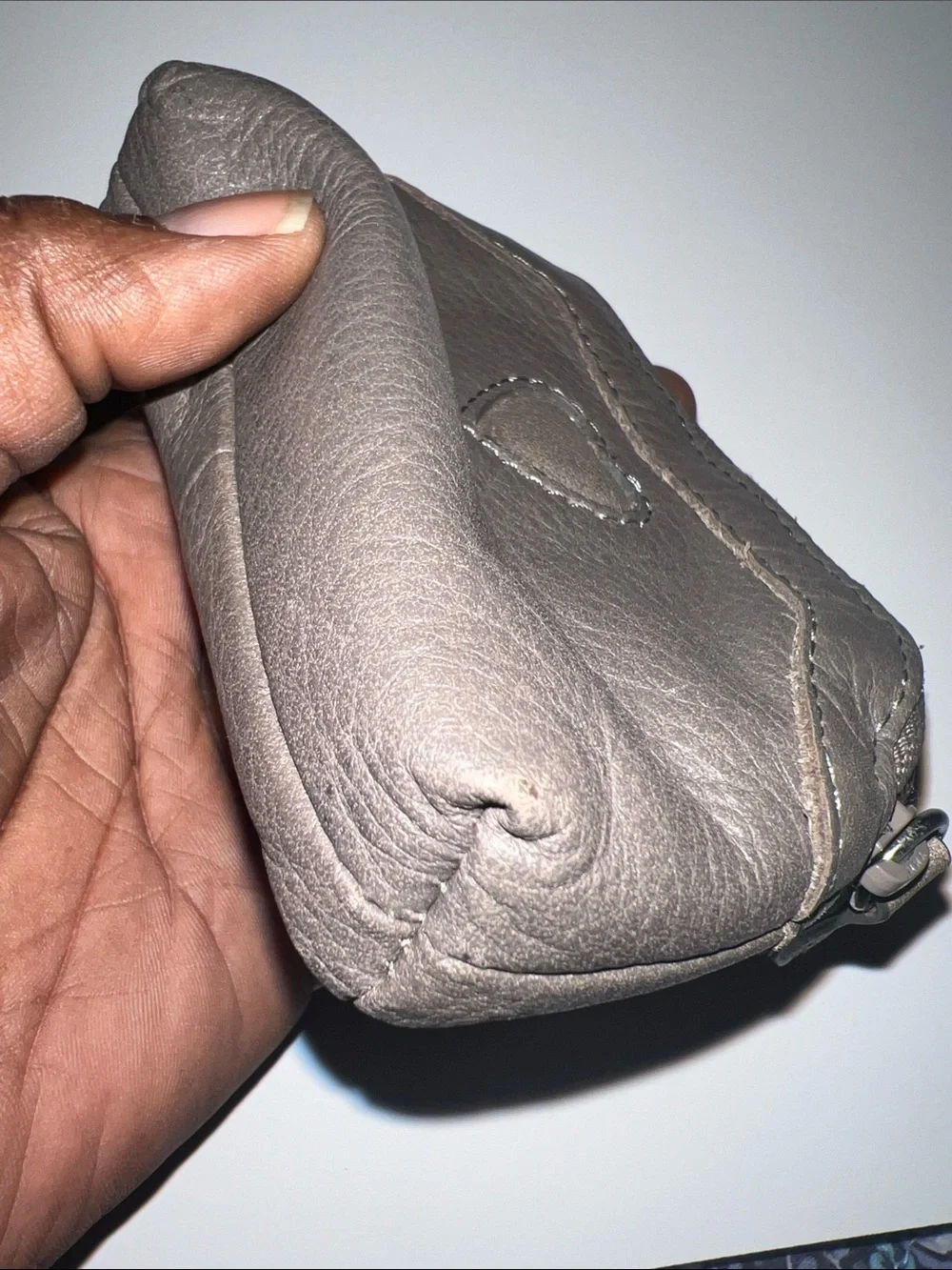 Brighton Metallic Taupe Heart Coin Pouch